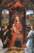 Hans Memling The Madonna and the Nino with two angeles oil painting